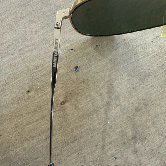 Saint Laurent Aviator Sunglasses Black Gold Frame Classic YSL - Picture 4 of 5